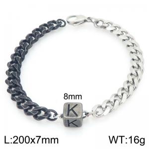 Stainless steel letter element bracelet - KB209097-Z