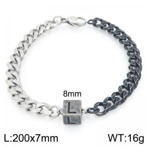 Stainless steel letter element bracelet - KB209098-Z