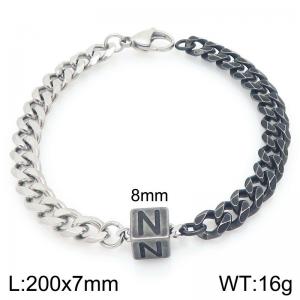 Stainless steel letter element bracelet - KB209099-Z