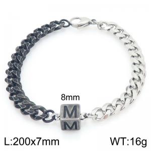 Stainless steel letter element bracelet - KB209100-Z