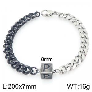 Stainless steel letter element bracelet - KB209102-Z