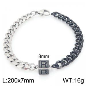 Stainless steel letter element bracelet - KB209104-Z