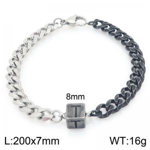 Stainless steel letter element bracelet - KB209106-Z
