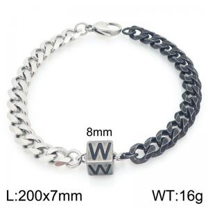 Stainless steel letter element bracelet - KB209109-Z