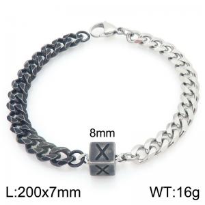 Stainless steel letter element bracelet - KB209110-Z