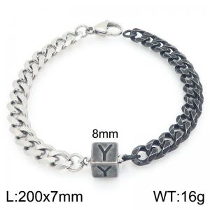 Stainless steel letter element bracelet - KB209111-Z