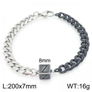 Stainless steel letter element bracelet - KB209112-Z