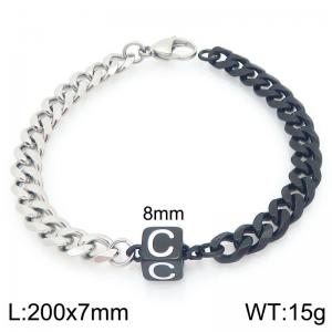 Stainless steel letter element bracelet - KB209115-Z