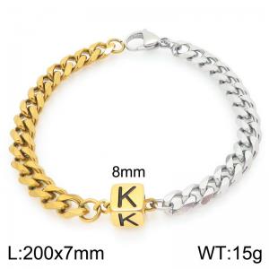 Stainless steel letter element bracelet - KB209149-Z