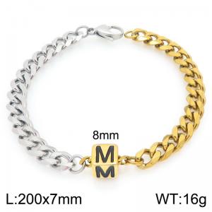 Stainless steel letter element bracelet - KB209152-Z
