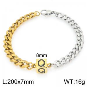 Stainless steel letter element bracelet - KB209155-Z