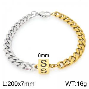 Stainless steel letter element bracelet - KB209157-Z