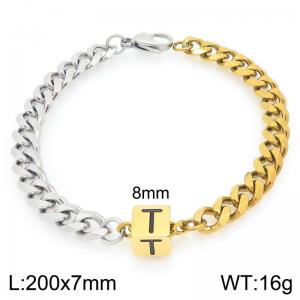 Stainless steel letter element bracelet - KB209158-Z