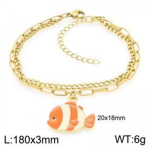 Stainless Steel Gold-plating Bracelet - KB209166-Z