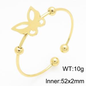 Stainless Steel Gold-plating Bangle - KB209754-LO