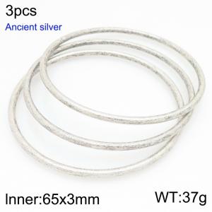 Stainless steel Ancient silver bangle - KB209843-GC