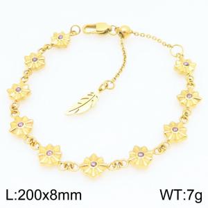 Stainless Steel Stone Bracelet - KB210352-GC