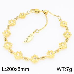 Stainless Steel Stone Bracelet - KB210357-GC