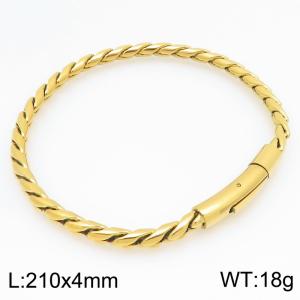 Stainless Steel Gold-plating Bracelet - KB210391-Z