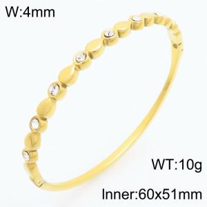 Stainless Steel Gold-plating Bangle - KB210546-KSZ