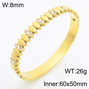 Stainless Steel Gold-plating Bangle - KB210553-KSZ