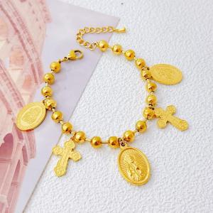 Stainless Steel Gold-plating Bracelet - KB210722-SXSJ