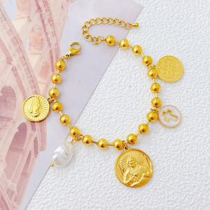 Stainless Steel Gold-plating Bracelet - KB210724-SXSJ