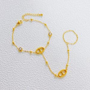 Stainless Steel Gold-plating Bracelet - KB210726-SXSJ