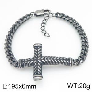 Men's stainless steel cross bracelet - KB210839-KFC