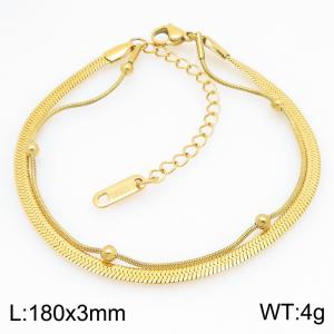 Stainless Steel Gold-plating Bracelet - KB210943-Z
