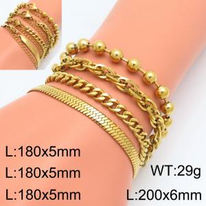 Stainless Steel Gold-plating Bracelet - KB210947-Z
