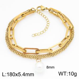Stainless Steel Gold-plating Bracelet - KB210959-Z