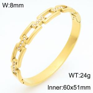 Stainless Steel Stone Bangle - KB210964-KSZ