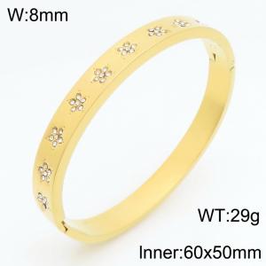 Stainless Steel Stone Bangle - KB210970-KSZ