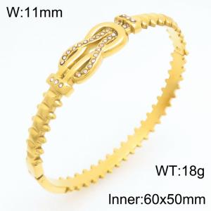 Stainless Steel Stone Bangle - KB210978-KSZ