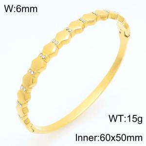 Stainless Steel Stone Bangle - KB210979-KSZ