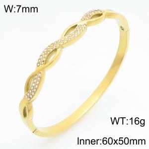 Stainless Steel Stone Bangle - KB210981-KSZ