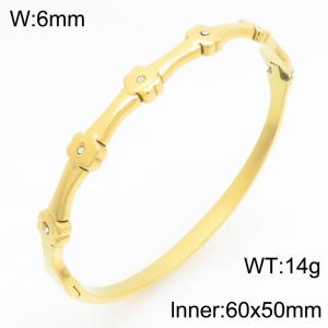 Stainless Steel Stone Bangle - KB210985-KSZ