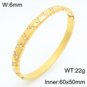 Stainless Steel Stone Bangle - KB210986-KSZ