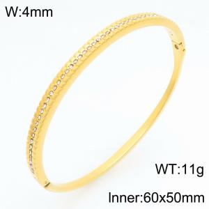 Stainless Steel Stone Bangle - KB210992-KSZ