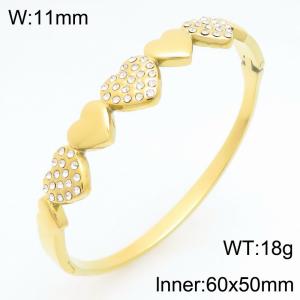 Stainless Steel Stone Bangle - KB210994-KSZ