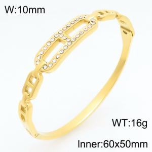 Stainless Steel Stone Bangle - KB210995-KSZ