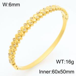 Stainless Steel Stone Bangle - KB211004-KSZ