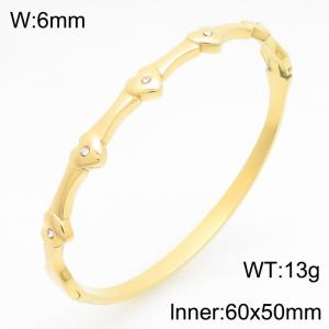 Stainless Steel Stone Bangle - KB211007-KSZ