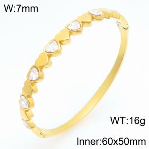 Stainless Steel Stone Bangle - KB211013-KSZ