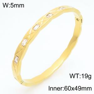 Stainless Steel Stone Bangle - KB211014-KSZ