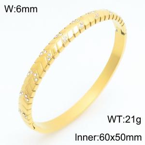 Stainless Steel Stone Bangle - KB211016-KSZ