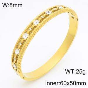 Stainless Steel Stone Bangle - KB211032-KSZ