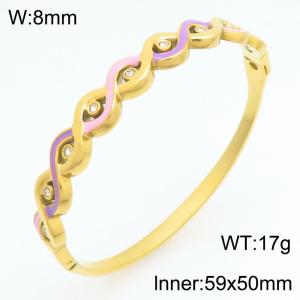 Stainless Steel Stone Bangle - KB211034-KSZ