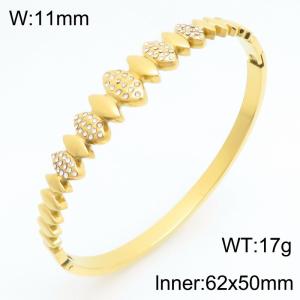 Stainless Steel Stone Bangle - KB211036-KSZ